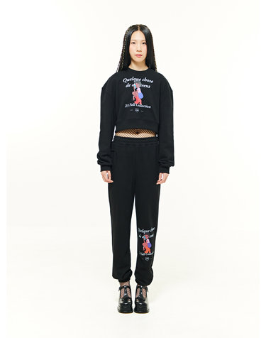 Caricature Jogger Sweat Pants - BLACK