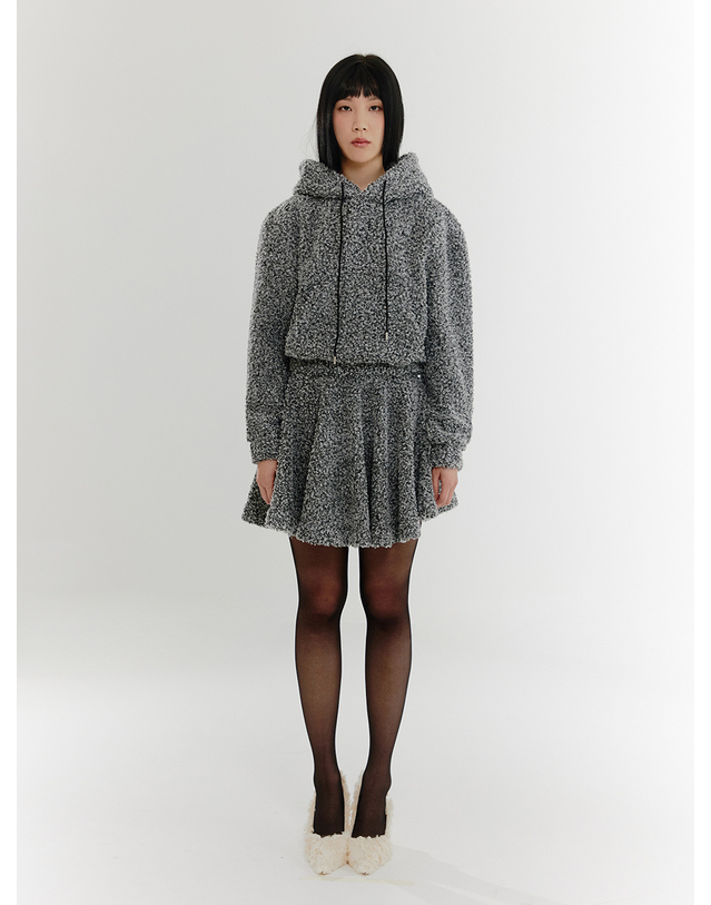 조아 Fur Bokashi Fleece Skirt - GRAY 착용컷