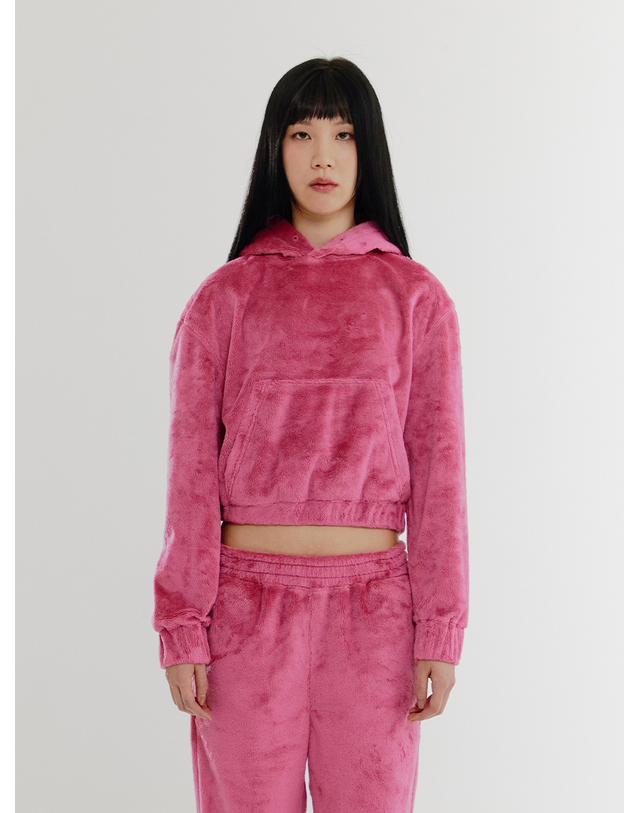조아 Fur Velboa Fleece Hoodie - PINK 착용컷