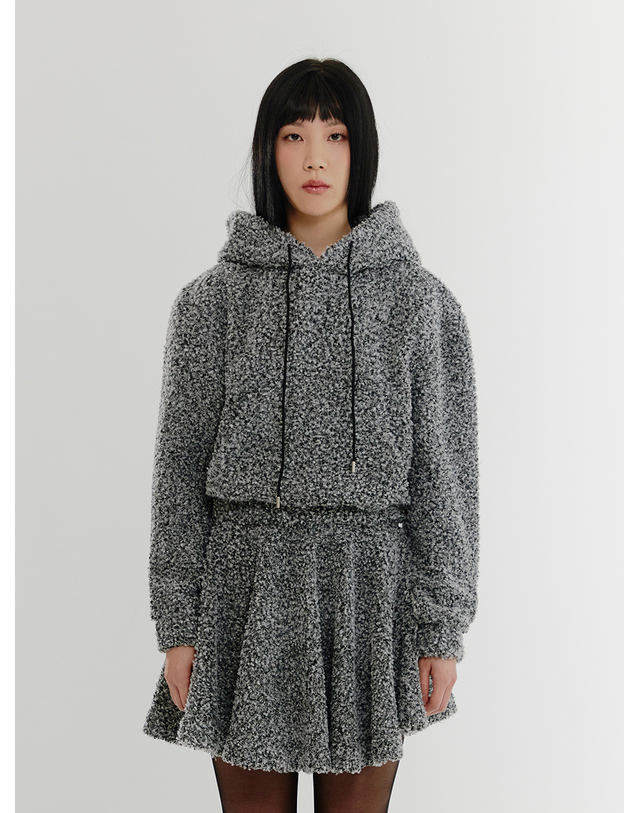 조아 Fur Bokashi Fleece Hoodie - GRAY 착용컷