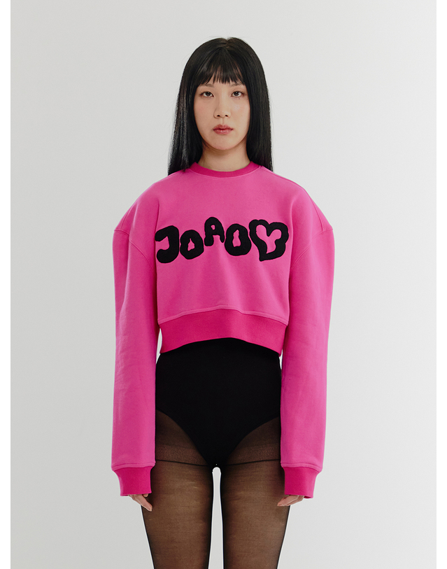 조아 Over-fit Bookle Logo Sweat Shirt - PINK 착용컷
