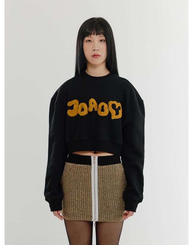 조아 Over-fit Bookle Logo Sweat Shirt - BLACK 착용컷