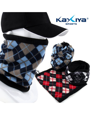 [KAXIYA] 카시야 비니 겸용 체크패턴 양면 방한 넥워머