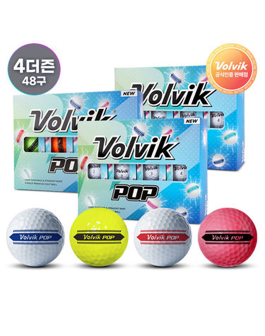 [무료배송/4더즌] 볼빅 뉴 팝 3피스 퍼팅 트랙 골프공 4더즌 (48구)