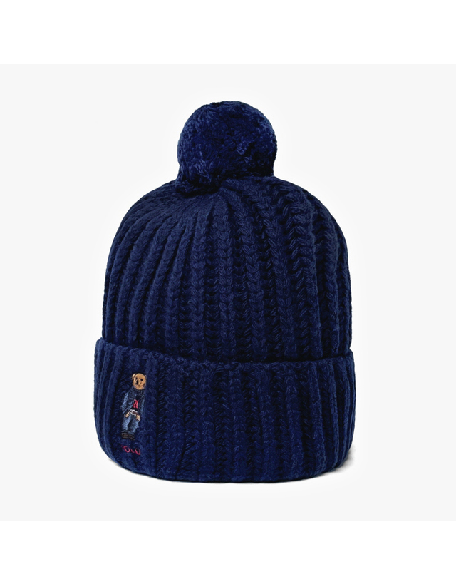 폴로 랄프로렌 [폴로랄프로렌] 남녀공용 Solid Denim Bear 베어 비니 모자(WC0522 433) 착용컷
