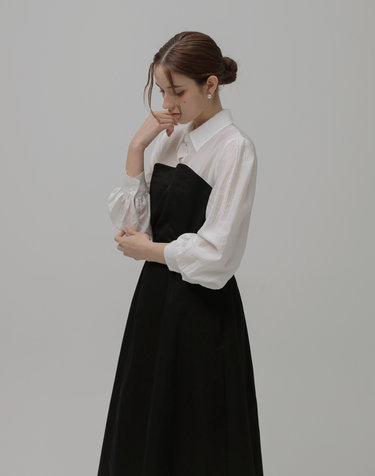 레이어드 밴딩 플레어원피스