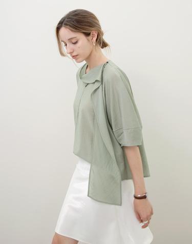 아르테 드레이프 타이블라우스 KHAKI