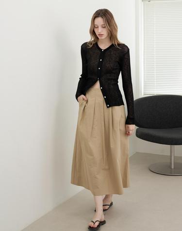 아르코 플레어 코튼스커트 BEIGE