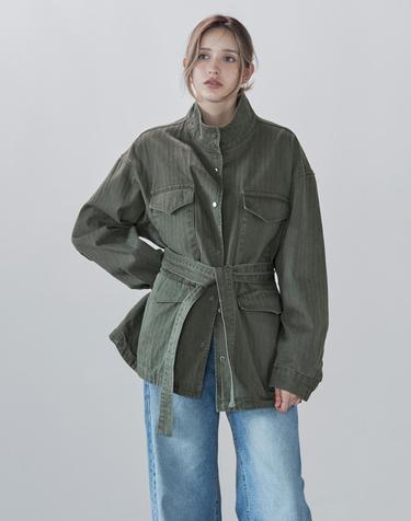 하이넥 헤링본 필드자켓 KHAKI