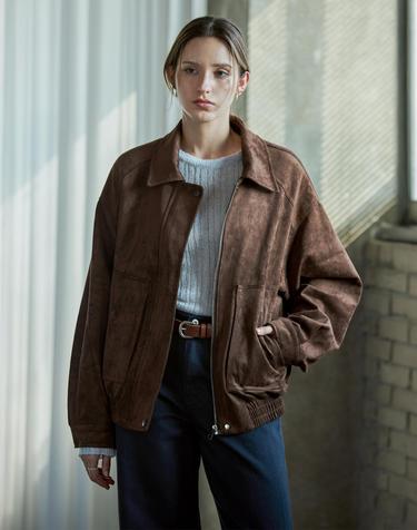 소프트 블루종 스웨이드자켓 BROWN