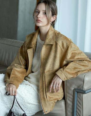 소프트 블루종 스웨이드자켓 BEIGE
