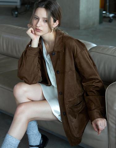 브루노 스트링 스웨이드자켓 BROWN
