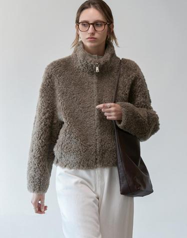 테디 하이넥 울자켓 BROWN
