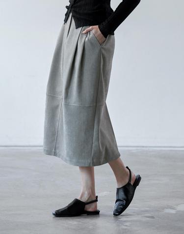 윈터 브러쉬 커브스커트 GRAY