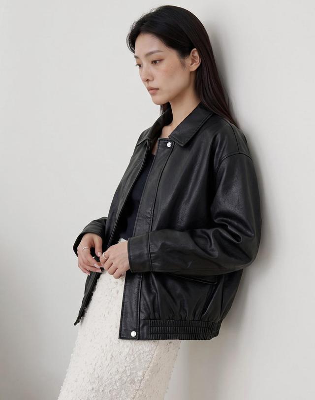 켈리도나휴 노마드 레더블루종 BLACK 착용컷