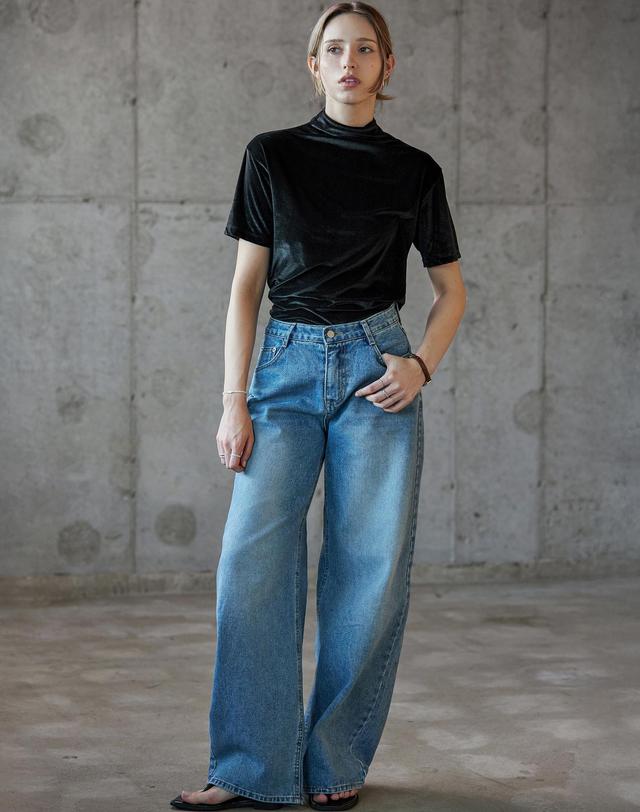 켈리도나휴 이지 커브 데님팬츠 BLUE 착용컷
