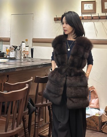 V넥 카라 세이블 민자 울패딩 SA08