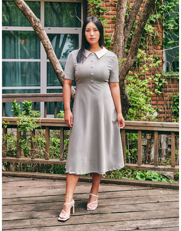 FIT&FLARE DRESS_MINT (플러스 빅사이즈)