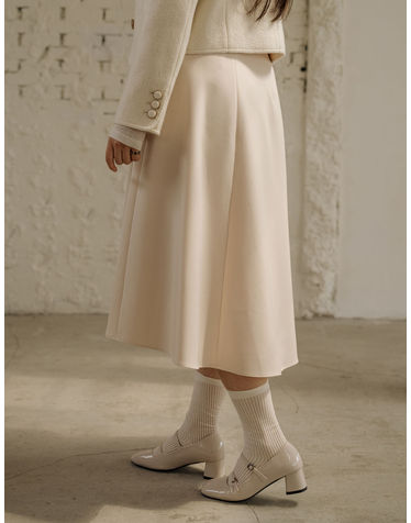 CURVE POINT FULL SKIRT_IVORY (플러스 빅사이즈)