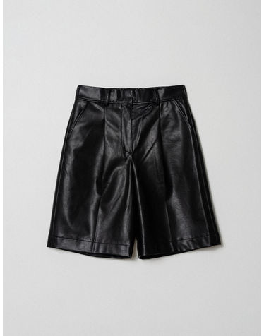 ECO LEATHER BERMUDA PANTS_BLACK (플러스 빅사이즈)