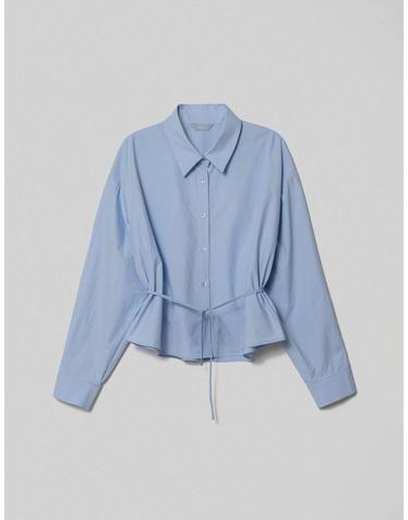 TIE POINT CROP SHIRTS_SKYBLUE (플러스 빅사이즈)