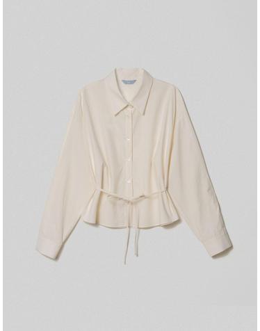 TIE POINT CROP SHIRTS_IVORY (플러스 빅사이즈)