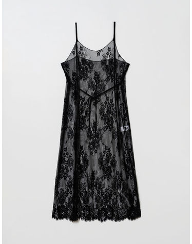 SCALLOP HEMLINE LACE LAYERED SLEEVELESS DRESS_BLACK (플러스 빅사이즈)