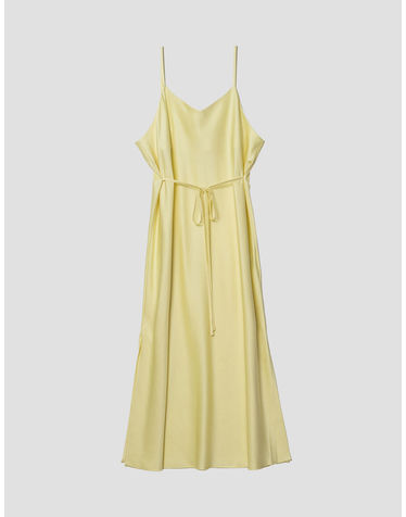 SATIN LAYERED SLEEVELESS DRESS_LEMON (플러스 빅사이즈)