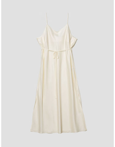 SATIN LAYERED SLEEVELESS DRESS_CREAM (플러스 빅사이즈)