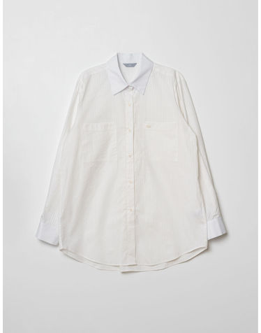 OVERFIT STRIPE SHIRTS_WHITE (플러스 빅사이즈)