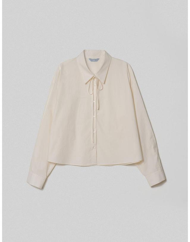 엘유비 TIE POINT CROP SHIRTS_SKYBLUE (플러스 빅사이즈) 착용컷