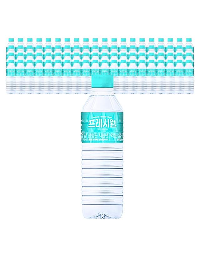 쇼우몰 프레시웰 PH8.2약알칼리수 500mlx40병 80병 생수 샘물 물 2L 착용컷