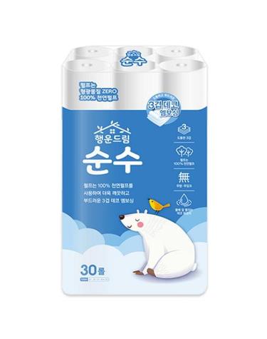 행운드림 순수 롤 화장지 3겹데코 30롤 1팩 (당일출고+무료배송) 두루마리휴지