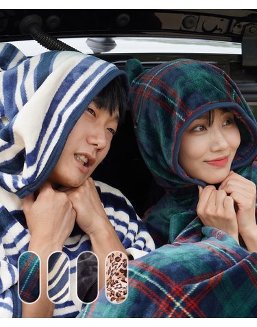 입는 극세사 후드 밍크담요 (케이프보온담요)