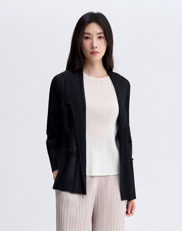 [플리츠미] 지그재그 폴딩 원버튼 자켓_PPJKF125010