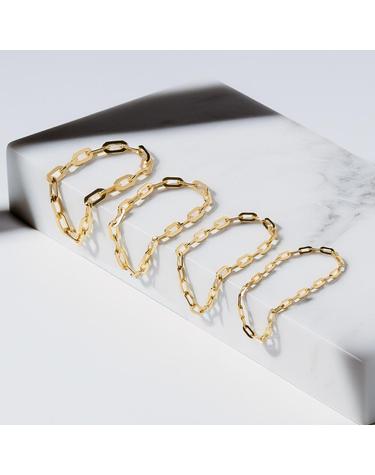 14K 각 모줄 체인 금 반지 Type A