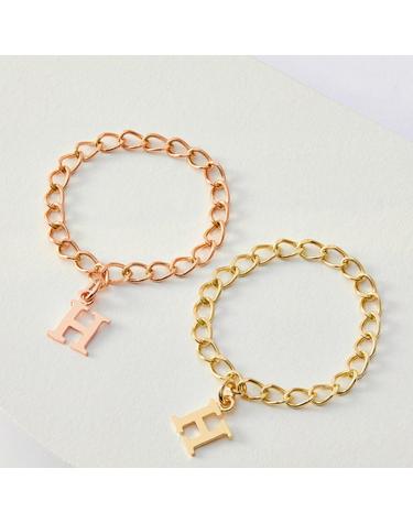 14K 엘레니셜 딸랑이 미코 체인 금 반지