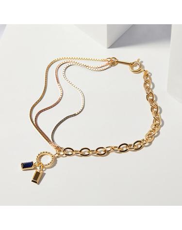 14K 라벨르 레이어드 박스 체인 금 팔찌