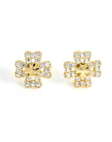 14K 클로버 금 귀걸이