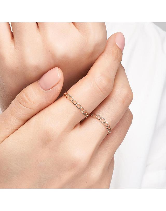 엘렌쥬얼리 18K 미코 레이어드 체인 반지 착용컷