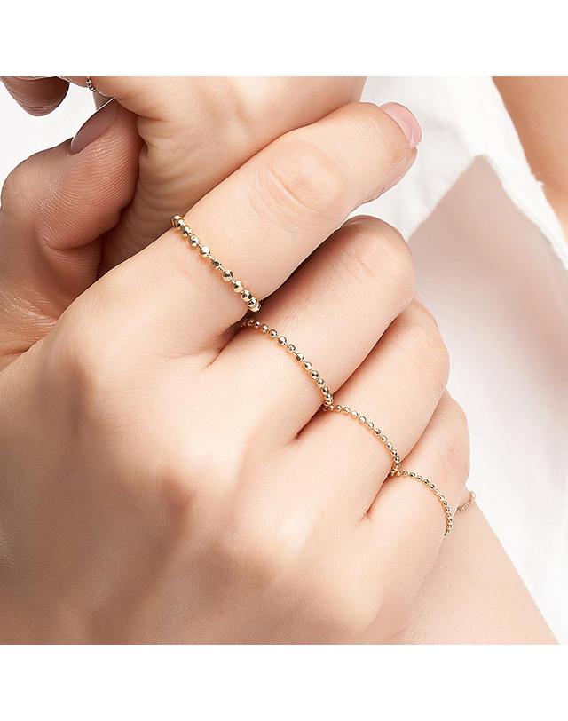 엘렌쥬얼리 18K 컷팅 볼 체인 체인 반지 Type B 착용컷