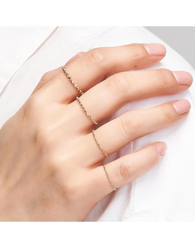 엘렌쥬얼리 18K 컷팅 볼 체인 체인 반지 Type B 착용컷