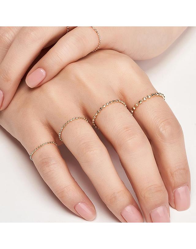 엘렌쥬얼리 18K 컷팅 볼 체인 체인 반지 Type B 착용컷
