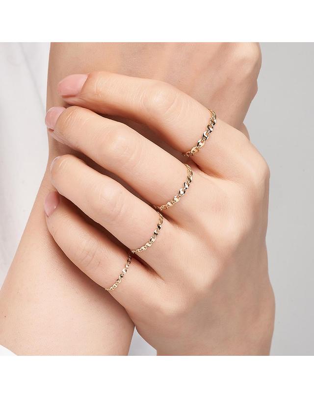 엘렌쥬얼리 14K 플랫 체인 반지 Type A 착용컷