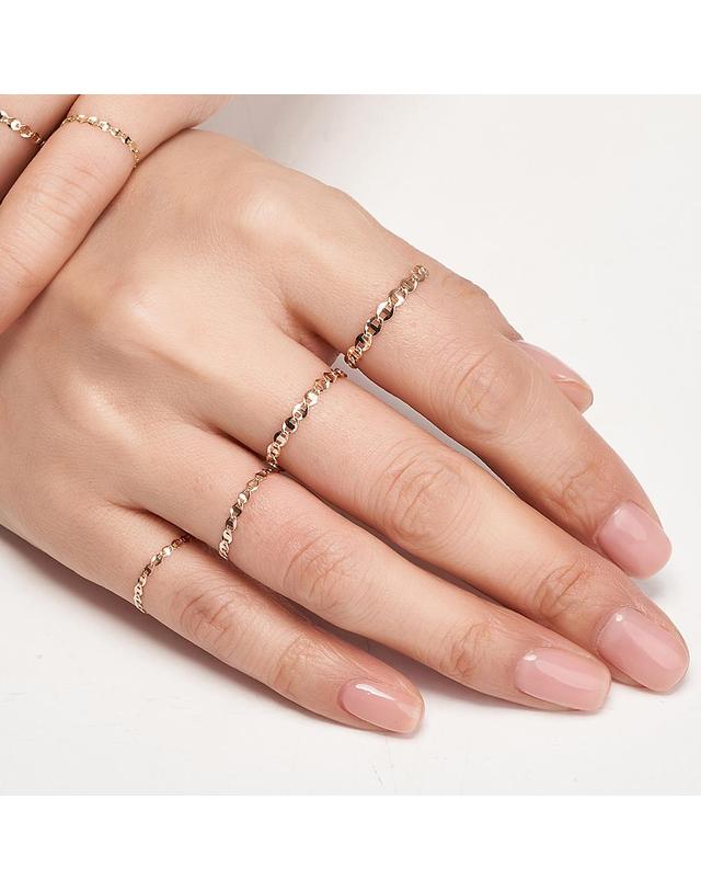 엘렌쥬얼리 18K 플랫 체인 반지 Type D 착용컷