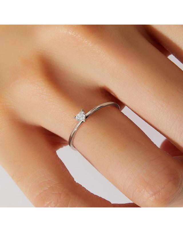 엘렌쥬얼리 실버 Silver 925 1부 하트 컷 모이사나이트 미스 링 은 반지 착용컷