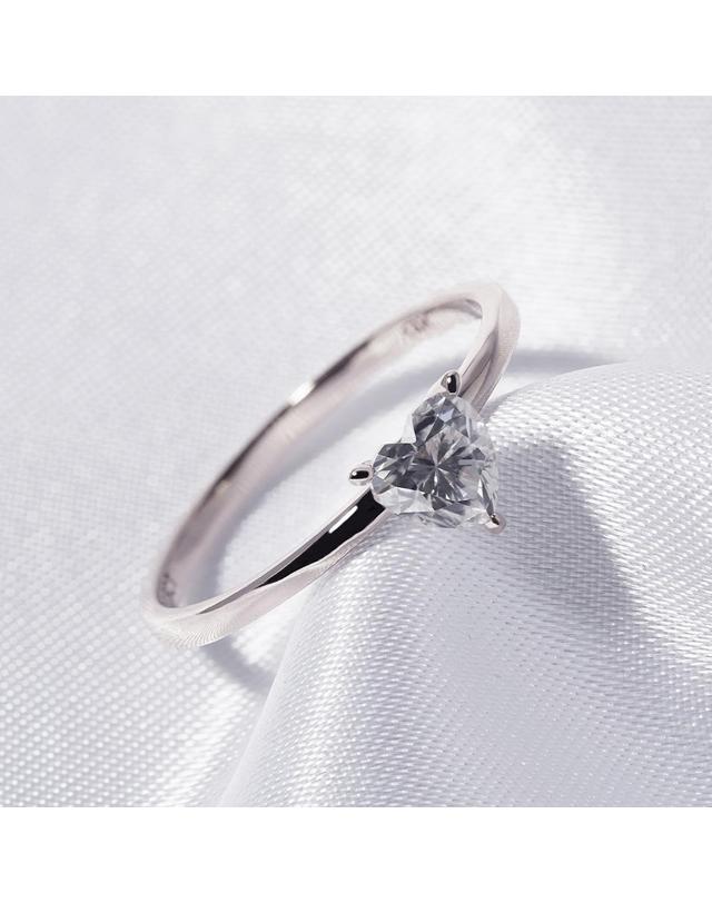 엘렌쥬얼리 실버 Silver 925 5부 하트 컷 모이사나이트 미스 링 은 반지 착용컷