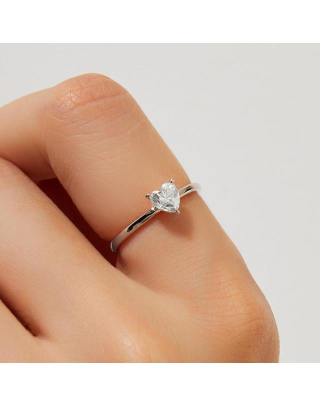 엘렌쥬얼리 실버 Silver 925 5부 하트 컷 모이사나이트 미스 링 은 반지 착용컷