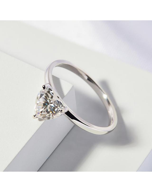 엘렌쥬얼리 실버 Silver 925 1캐럿 하트 컷 모이사나이트 미스 링 은 반지 착용컷