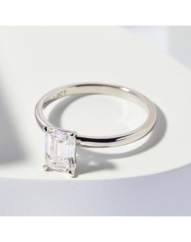 엘렌쥬얼리 실버 Silver 925 1캐럿 에메랄드 컷 모이사나이트 미스 링 은 반지 착용컷